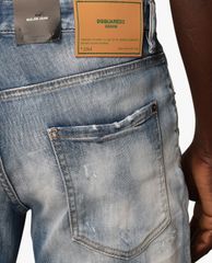 DSQUARED2 - Quần jeans nam phom ôm wash bạc
