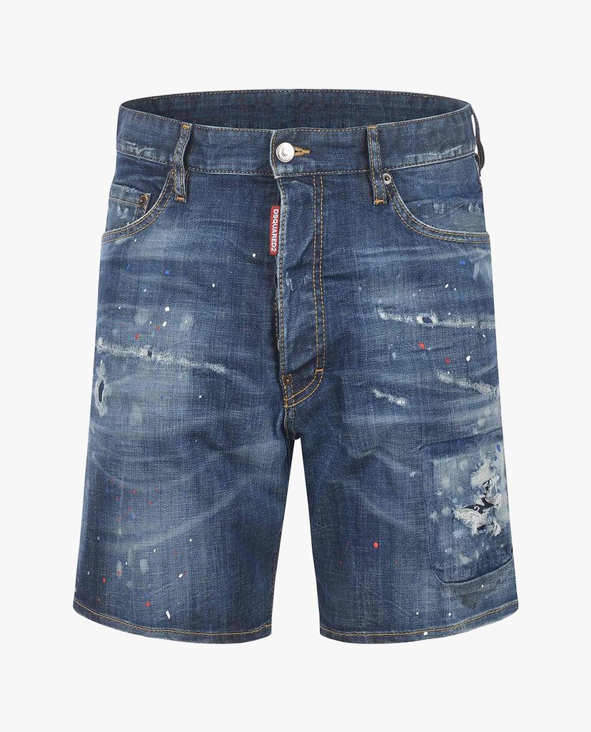 DSQUARED2 - Quần shorts jeans nam denim rách vải thời trang