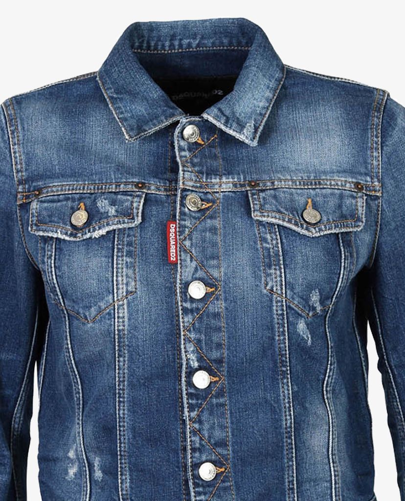 DSQUARED2 - Áo khoác nữ denim cổ điển thời trang