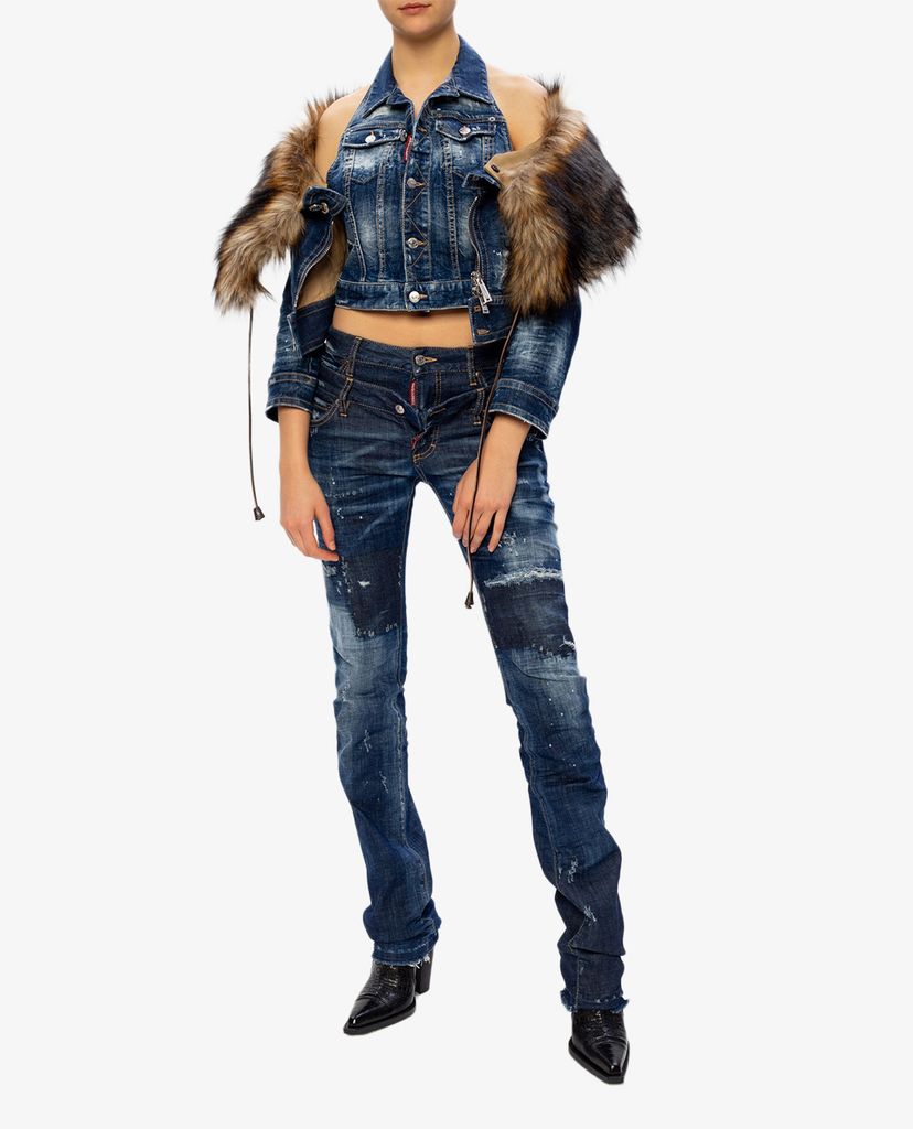 DSQUARED2 - Áo khoác nữ denim Faux Fur