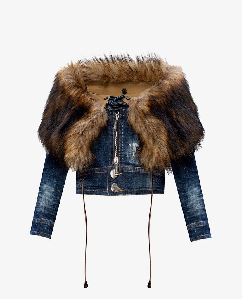 DSQUARED2 - Áo khoác nữ denim Faux Fur