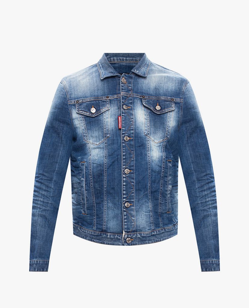DSQUARED2 - Áo khoác denim nam cổ bẻ tay dài Dan Medium Wash