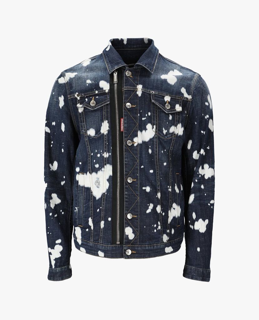 DSQUARED2 - Áo khoác nam denim cổ bẻ tay dài