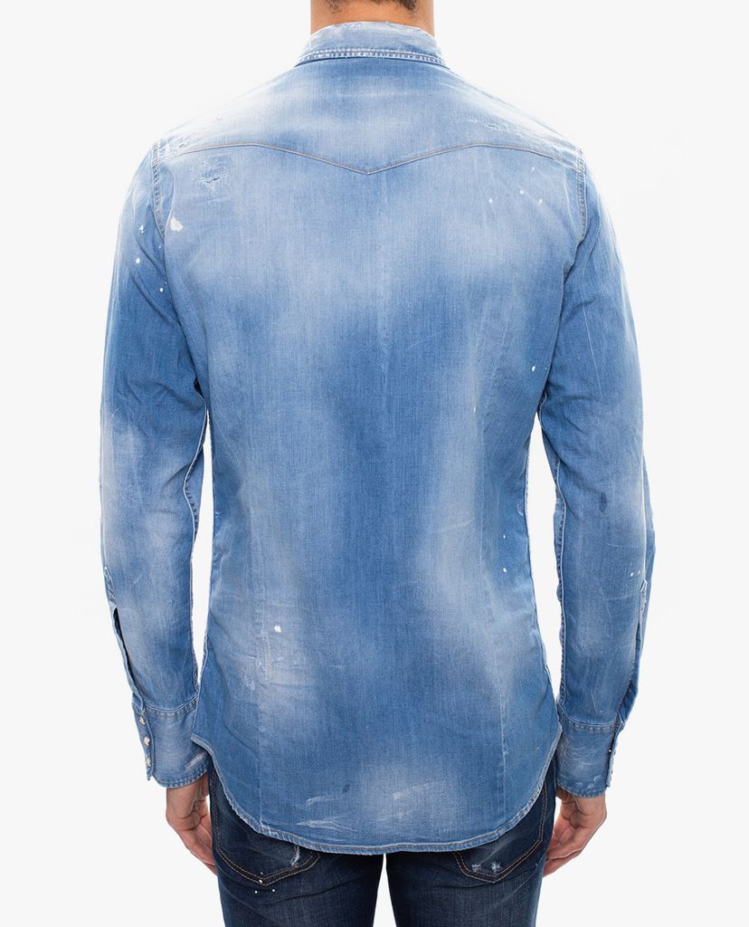 DSQUARED2 - Áo sơ mi nam tay dài Denim