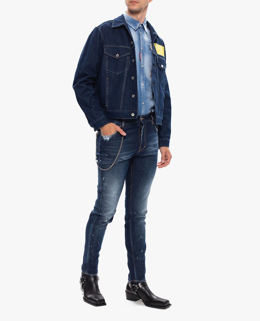 DSQUARED2 - Áo sơ mi nam tay dài Denim