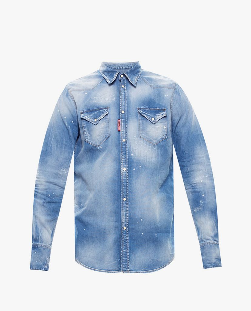 DSQUARED2 - Áo sơ mi nam tay dài Denim