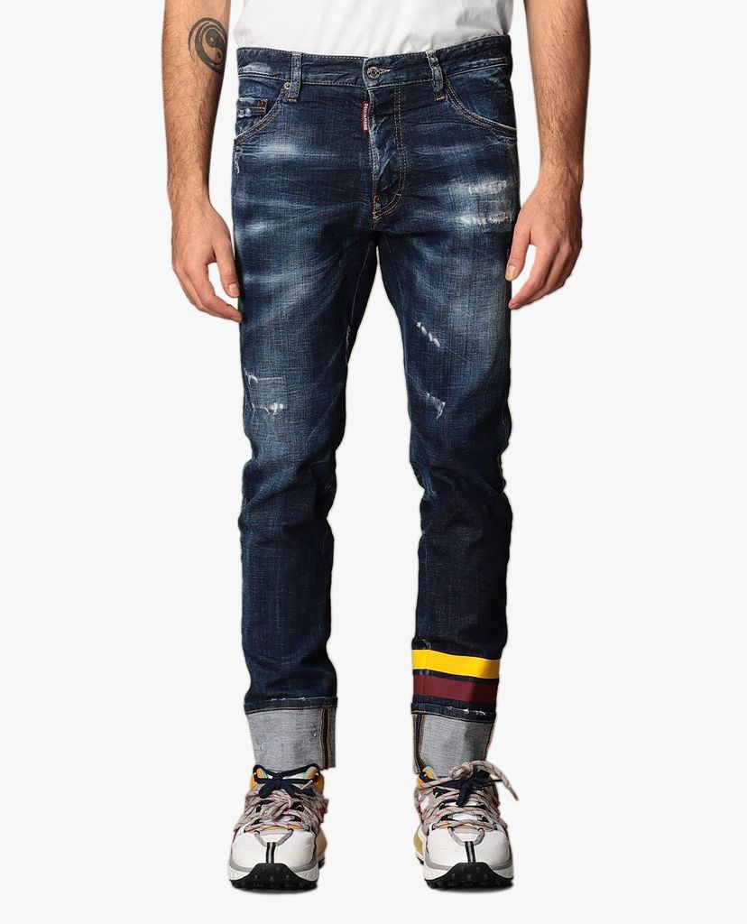 DSQUARED2 - Quần jeans nam wash bạc bụi bặm