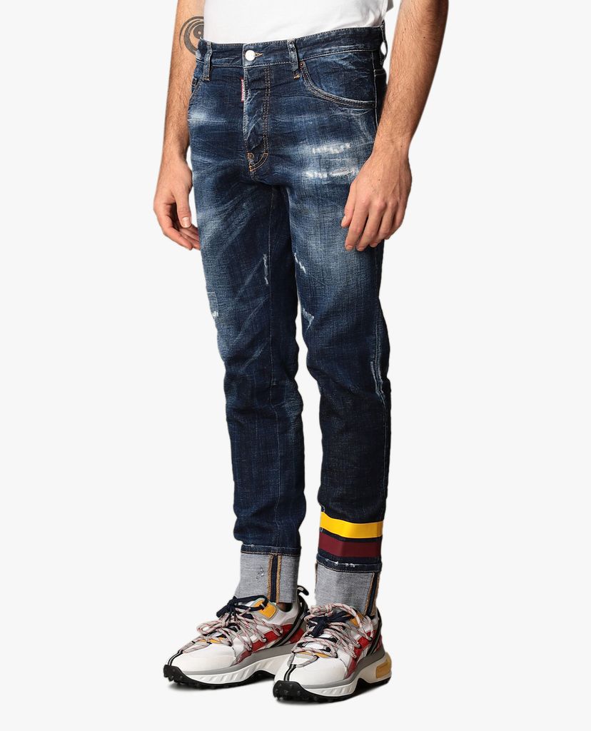 DSQUARED2 - Quần jeans nam wash bạc bụi bặm
