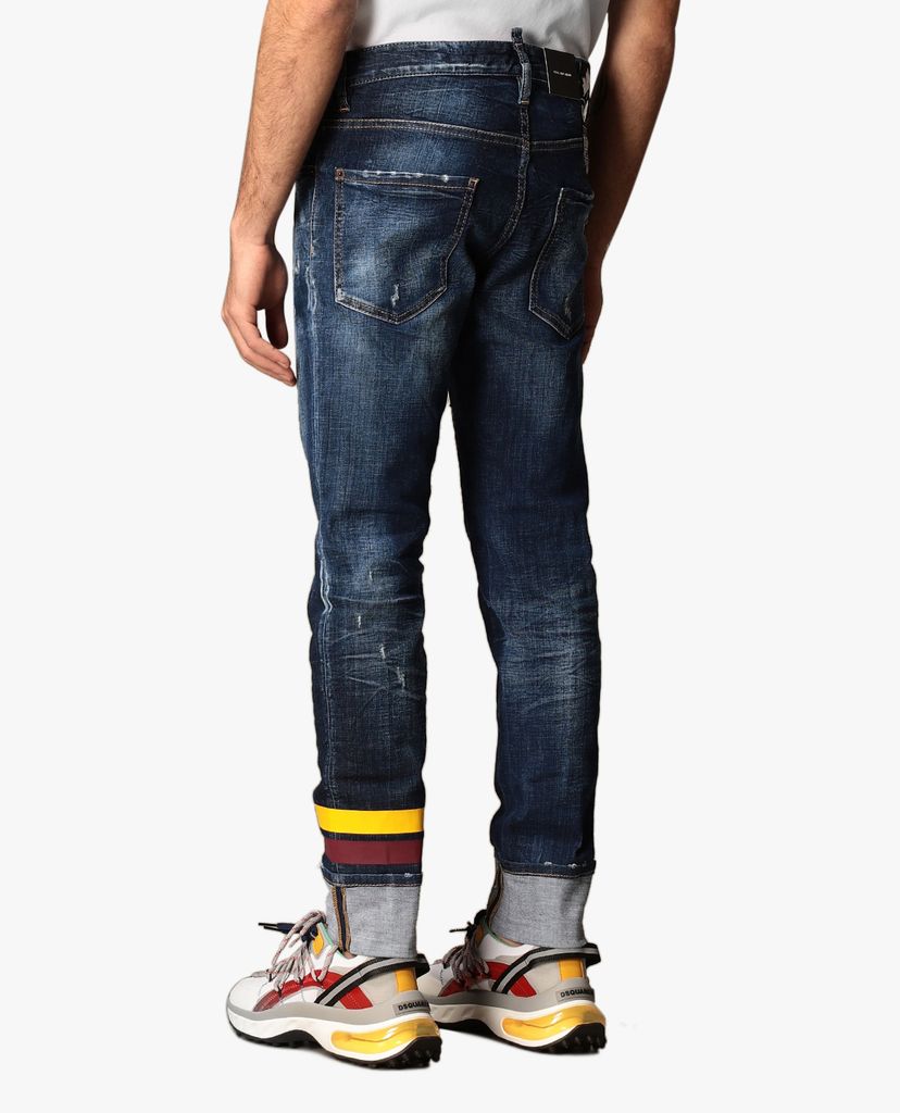 DSQUARED2 - Quần jeans nam wash bạc bụi bặm
