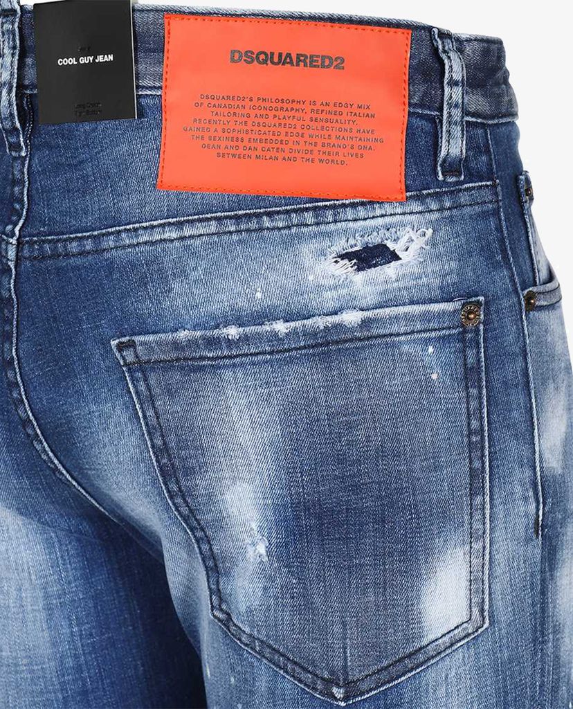 DSQUARED2 - Quần jeans nam ống suông wax bạc Cool Guy