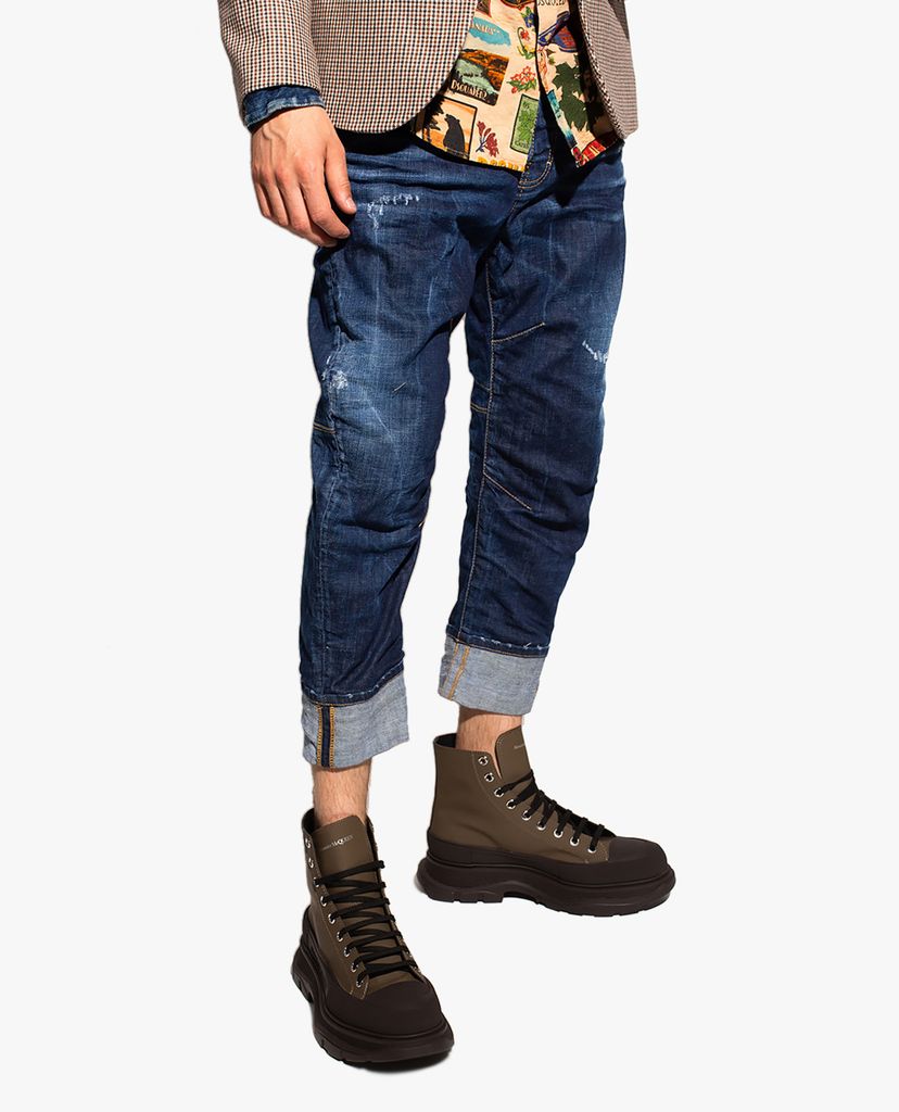 DSQUARED2 - Quần jeans nam xoắn gấu thời trang Combat