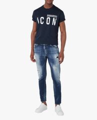 DSQUARED2 - Quần jeans nam denim wash bạc Skater