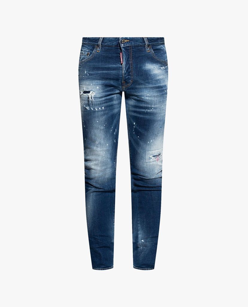 DSQUARED2 - Quần jeans nam phom ôm rách vải Blue Ripped Skater