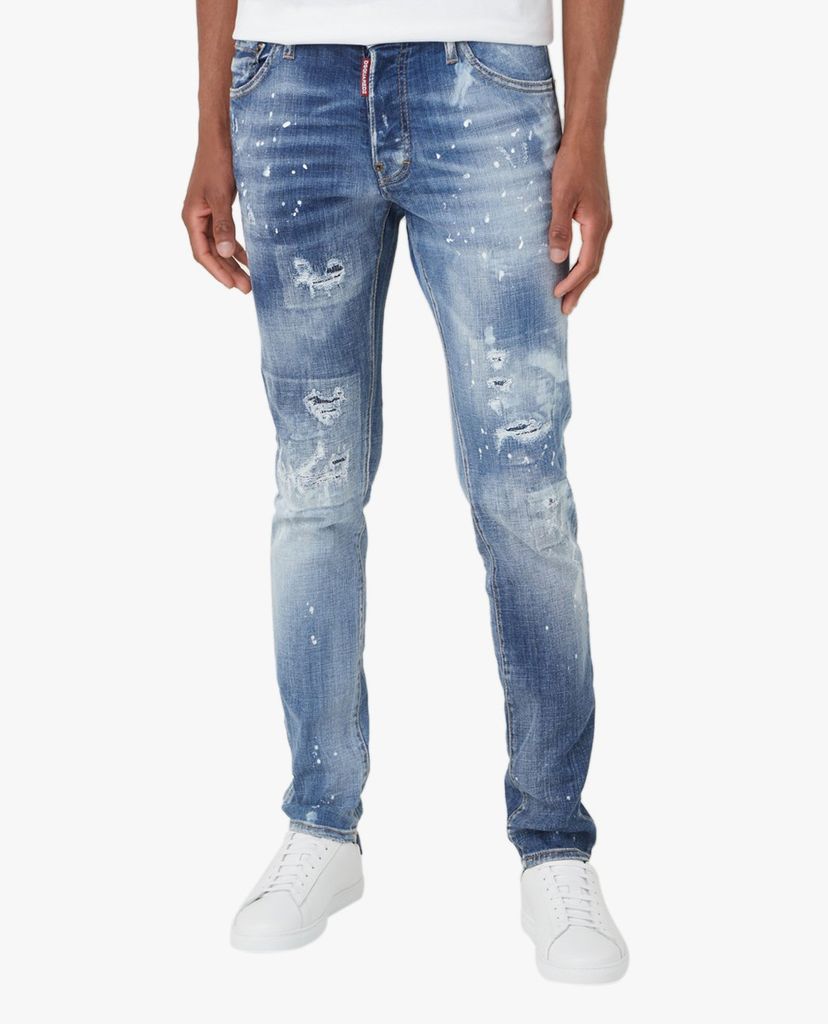 DSQUARED2 - Quần jeans nam phom ôm wash bạc thời trang Cool Guy