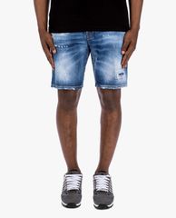 DSQUARED2 - Quần shorts jeans nam wash bạc thời trang