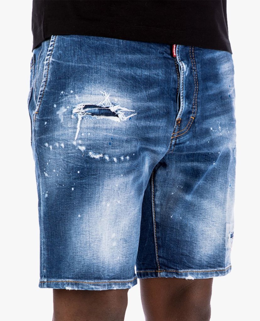DSQUARED2 - Quần shorts jeans nam wash bạc thời trang