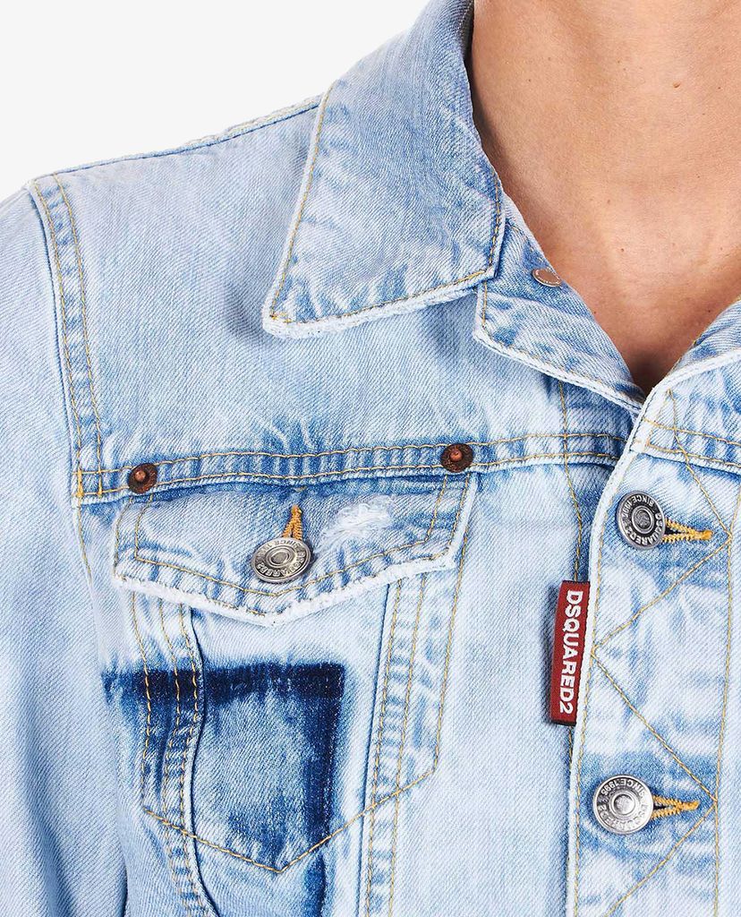 DSQUARED2 - Áo khoác jeans nữ Stonewashed Denim