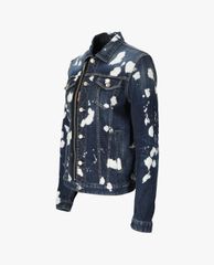 DSQUARED2 - Áo khoác jeans nữ denim cổ bẻ tay dài phối zip thời trang