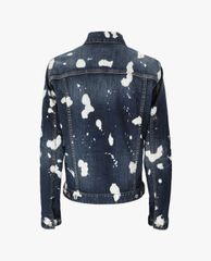 DSQUARED2 - Áo khoác jeans nữ denim cổ bẻ tay dài phối zip thời trang