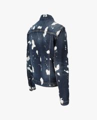 DSQUARED2 - Áo khoác jeans nữ denim cổ bẻ tay dài phối zip thời trang