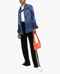 DSQUARED2 - Áo sơ mi nữ denim tay dài wash bạc bụi bặm