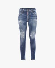 DSQUARED2 - Quần jeans nữ phom ôm wash bạc bui bặm