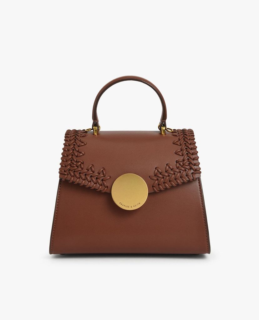 CHARLES & KEITH - Túi xách tay nữ hình thang Woven Top
