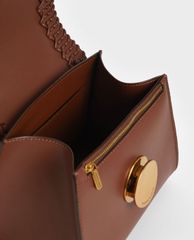 CHARLES & KEITH - Túi xách tay nữ hình thang Woven Top