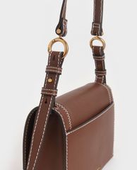 CHARLES & KEITH - Túi xách nữ nắp gập chữ nhật Turn Lock Chain