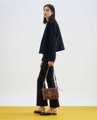 CHARLES & KEITH - Túi xách nữ nắp gập chữ nhật Turn Lock Chain