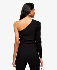 TOPSHOP - Áo kiểu nữ lệch vai Black One Shoulder Stretch