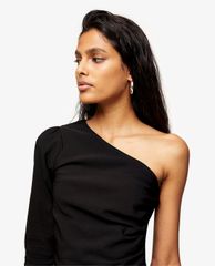 TOPSHOP - Áo kiểu nữ lệch vai Black One Shoulder Stretch