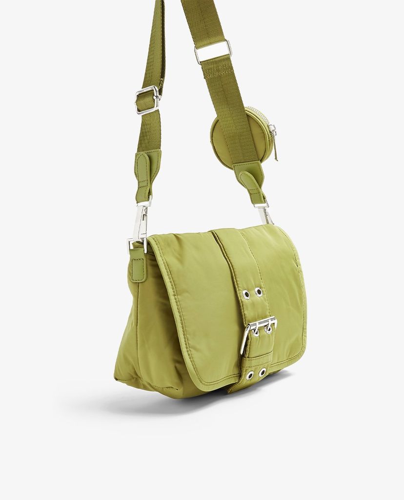 TOPSHOP - Túi đeo chéo nữ hình chữ nhật Olive Buckle Nylon
