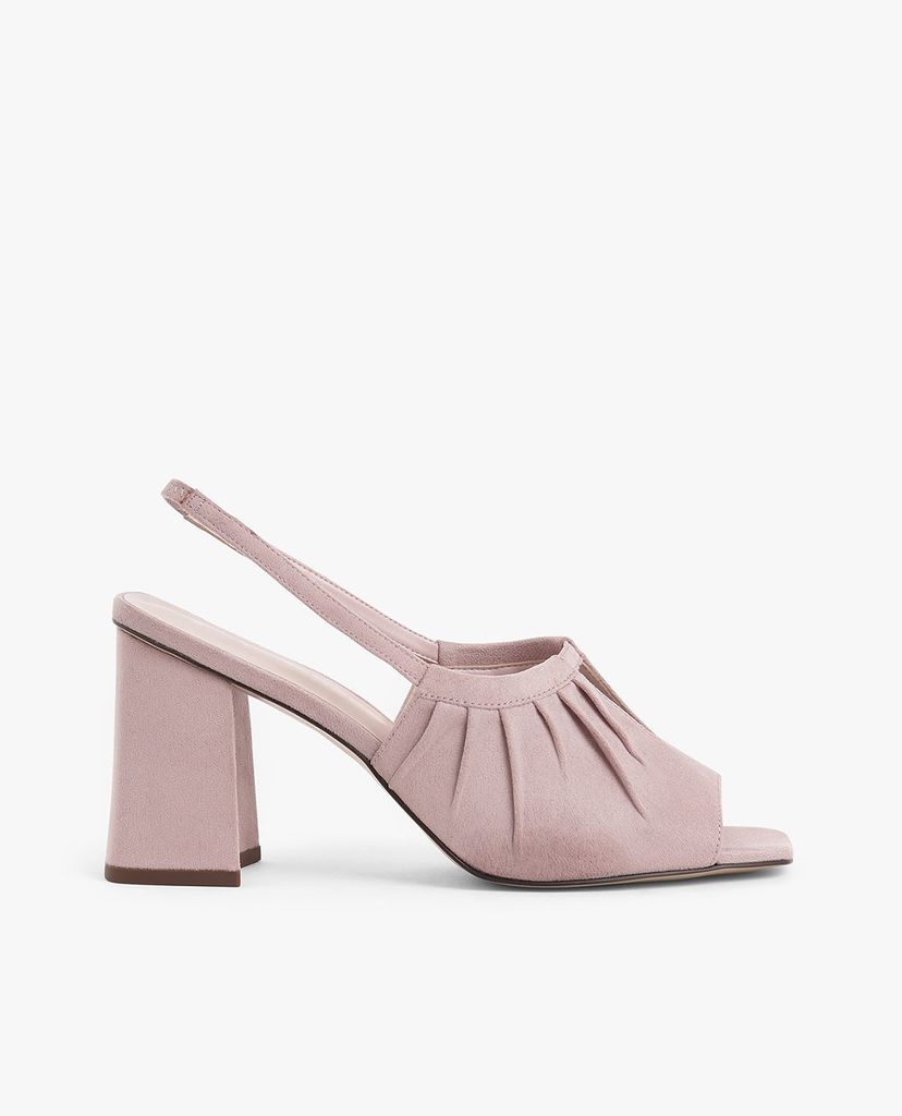 CHARLES & KEITH - Giày cao gót hở mũi Ruched Textured Slingback