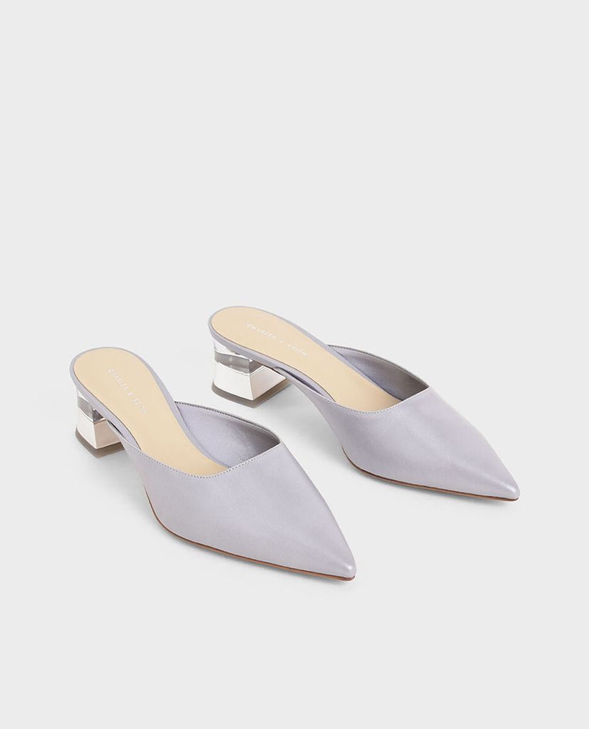 CHARLES & KEITH - Giày cao gót mũi nhọn Lucite Chrome
