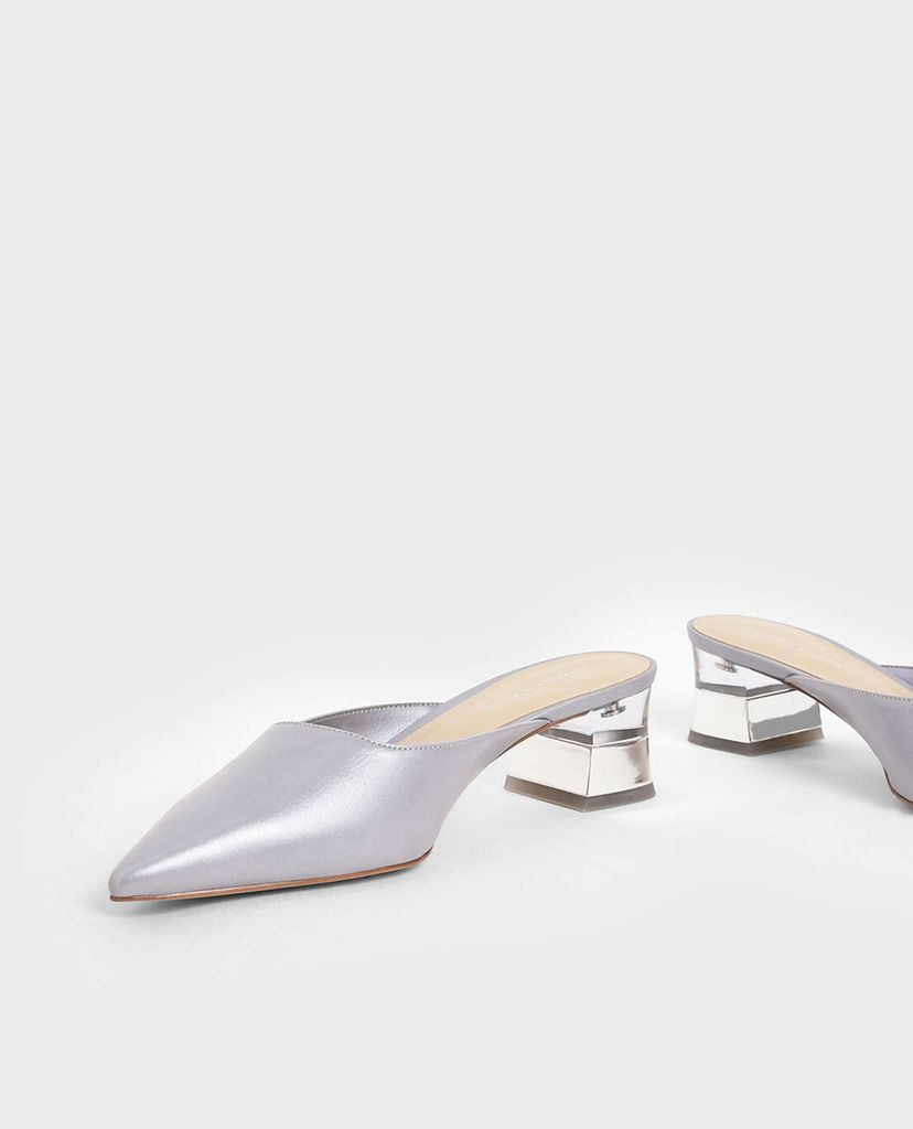 CHARLES & KEITH - Giày cao gót mũi nhọn Lucite Chrome