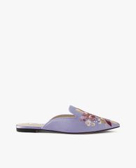 CHARLES & KEITH - Giày mules nữ mũi nhọn thêu hoa thời trang