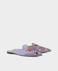 CHARLES & KEITH - Giày mules nữ mũi nhọn thêu hoa thời trang