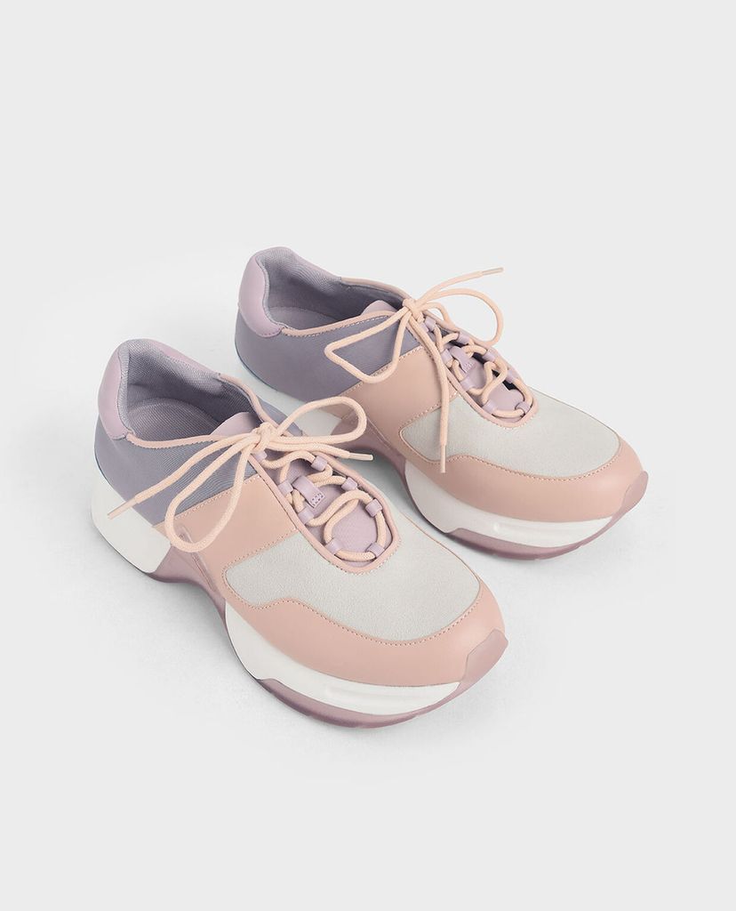 CHARLES & KEITH - Giày thể thao nữ cột dây Textured Lace Up