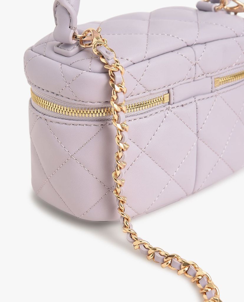 CHARLES & KEITH - Túi xách tay bé gái Two Way Zip Metallic Quilted