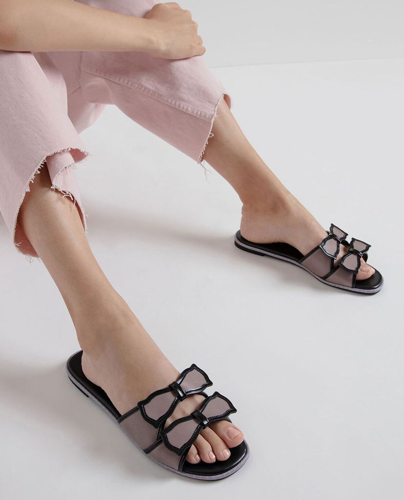 CHARLES & KEITH - Giày sandal Double Bow Slide