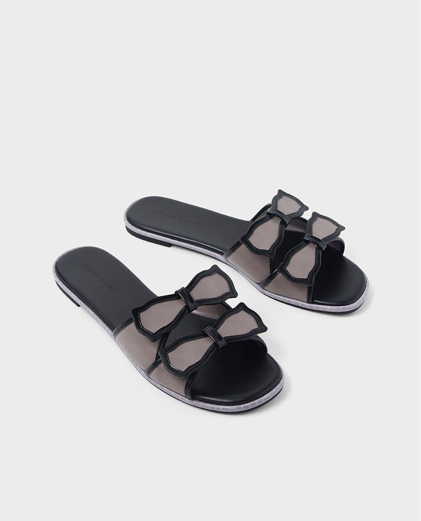 CHARLES & KEITH - Giày sandal Double Bow Slide