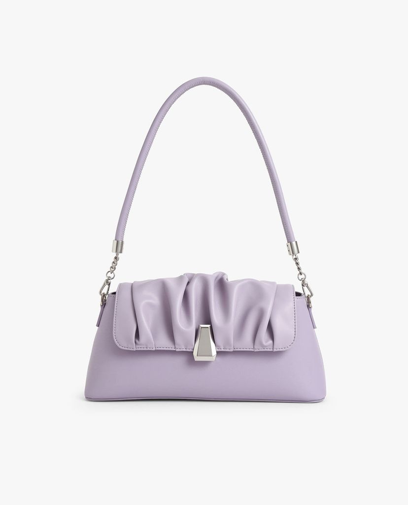 CHARLES & KEITH - Túi đeo vai nữ chữ nhật Beaded Strap Ruched Trapeze