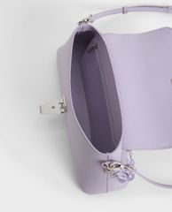 CHARLES & KEITH - Túi đeo vai nữ chữ nhật Beaded Strap Ruched Trapeze