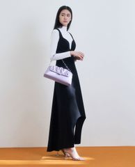 CHARLES & KEITH - Túi đeo vai nữ chữ nhật Beaded Strap Ruched Trapeze