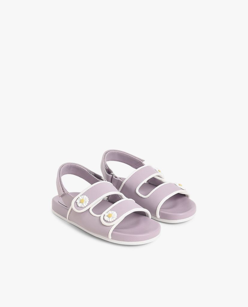 CHARLES & KEITH - Giày sandals trẻ em Flower Embellished