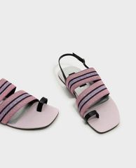 CHARLES & KEITH - Giày sandals nữ Leather Glitter Slingback