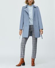 MAX&Co. - Áo sơ mi nữ tay dài cổ trụ Pinstriped Lamé
