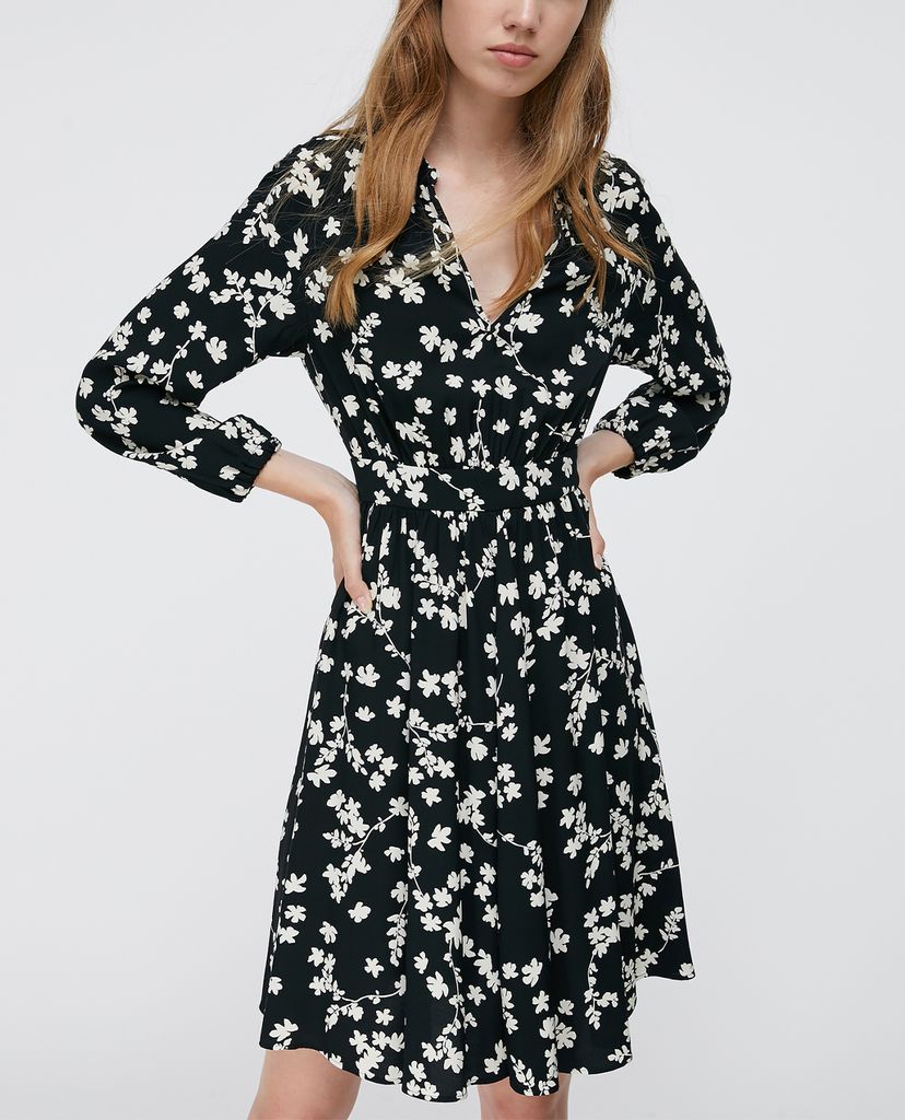 MAX&Co. - Đầm mini tay dài cổ V Floral Sablé