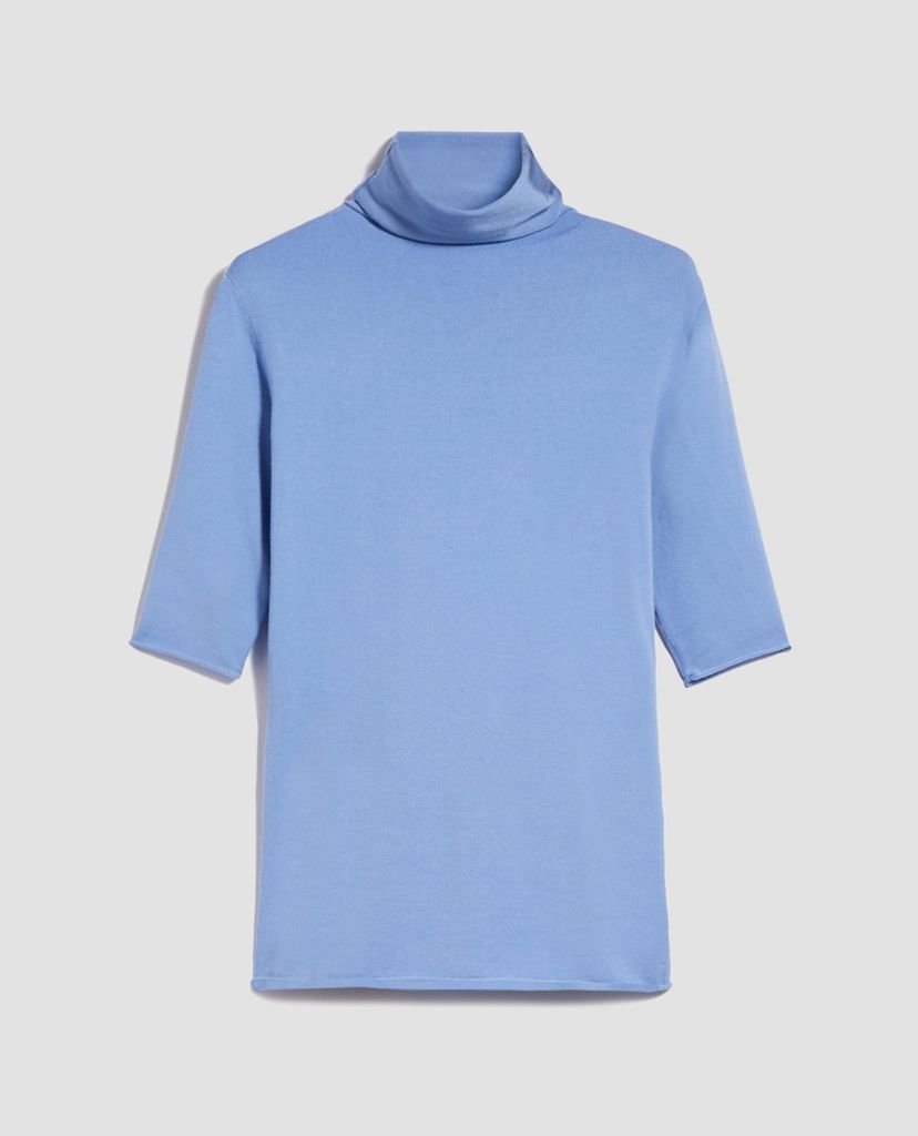 MAX&Co. - Áo sweater nữ tay ngắn cổ lọ Stretch Knit Turtuleneck